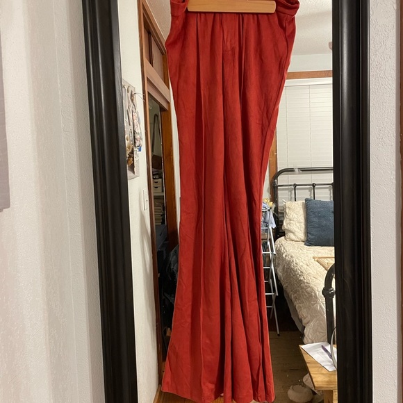 Burnt Orange Suede Bell Bottom Jean